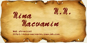 Mina Mačvanin vizit kartica